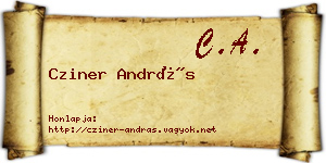 Cziner András névjegykártya